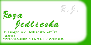 roza jedlicska business card